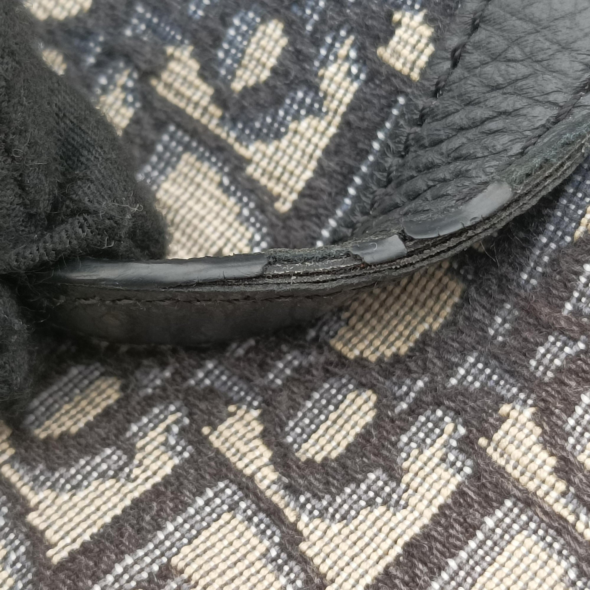 Pre-owned Christian Dior Oblique Saddle Navy×Black Jacquard×Leather  shoulderbag | stylenewstar