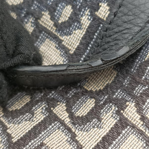 Pre-owned Christian Dior Oblique Saddle Navy×Black Jacquard×Leather  shoulderbag | stylenewstar