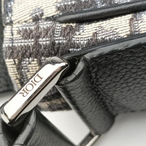 Pre-owned Christian Dior Oblique Saddle Navy×Black Jacquard×Leather  shoulderbag | stylenewstar
