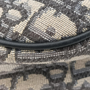 Pre-owned Christian Dior Oblique Saddle Navy×Black Jacquard×Leather  shoulderbag | stylenewstar