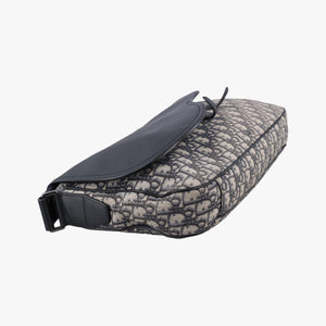 Pre-owned Christian Dior Oblique Saddle Navy×Black Jacquard×Leather  shoulderbag | stylenewstar