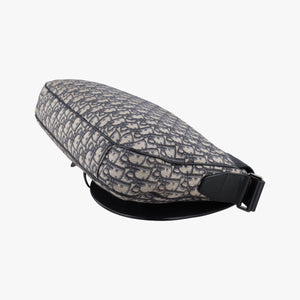 Pre-owned Christian Dior Oblique Saddle Navy×Black Jacquard×Leather  shoulderbag | stylenewstar