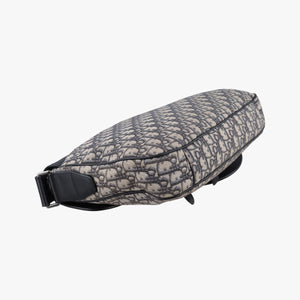 Pre-owned Christian Dior Oblique Saddle Navy×Black Jacquard×Leather  shoulderbag | stylenewstar