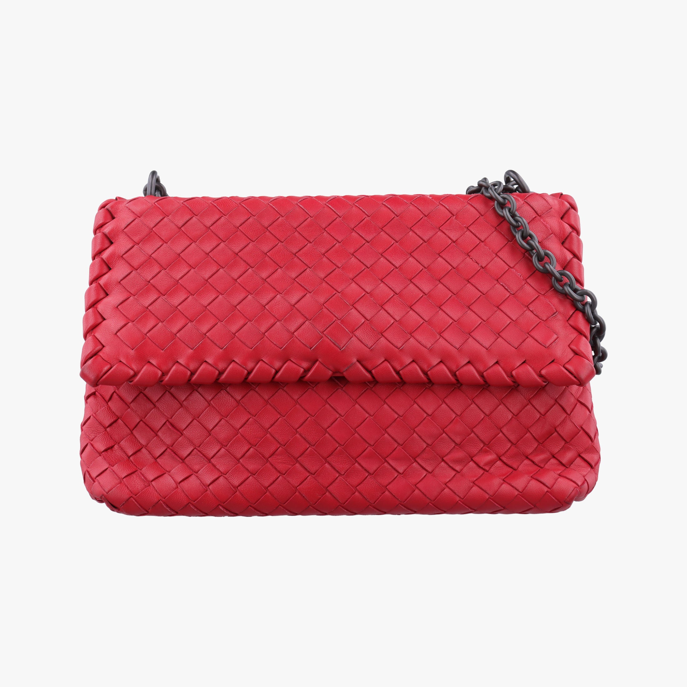 Secondhand Bottega Veneta Intrecciato Olimpia Red lambskin  shoulderbag | stylenewstar