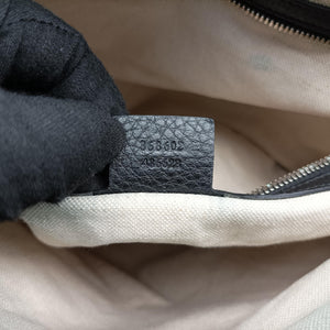 Pre-owned Gucci Interlocking G Logo Soho Tote Black Leather 368602 shoulderbag | stylenewstar