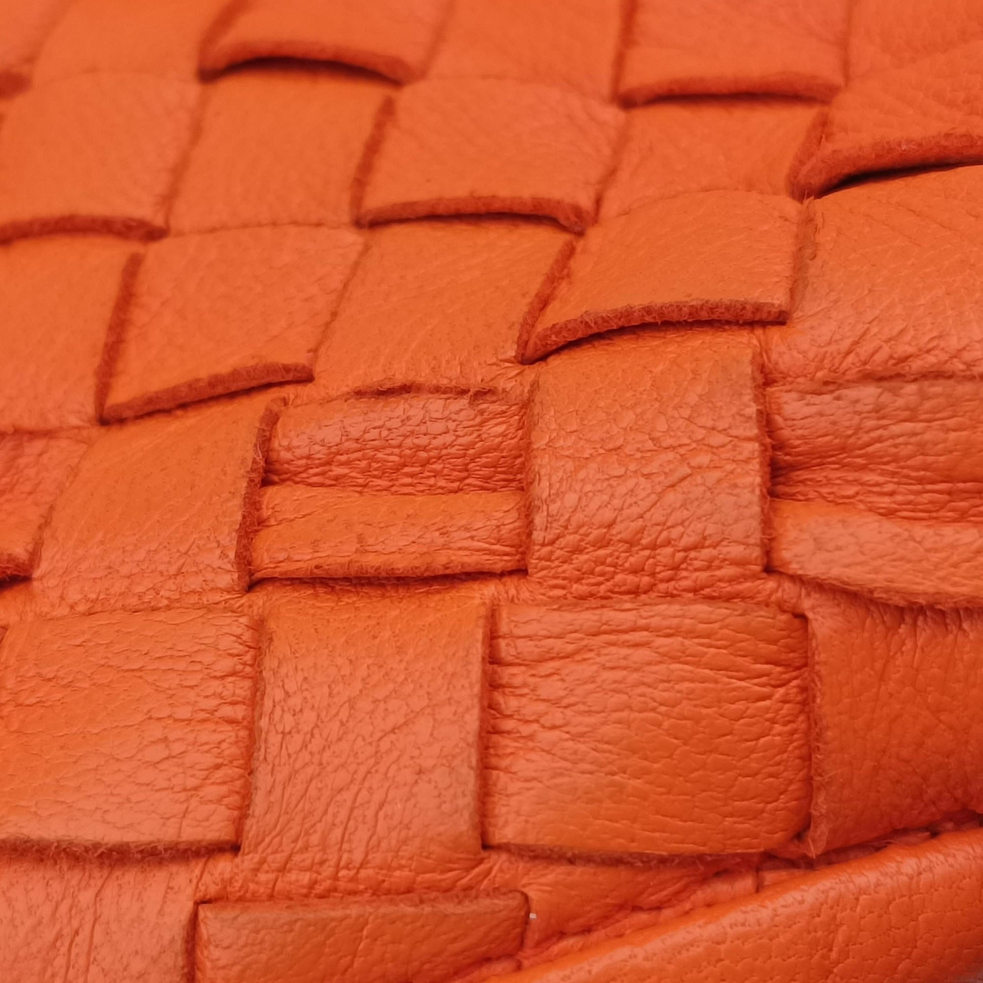 Pre-owned Bottega Veneta Intrecciato Orange lambskin  shoulderbag | stylenewstar