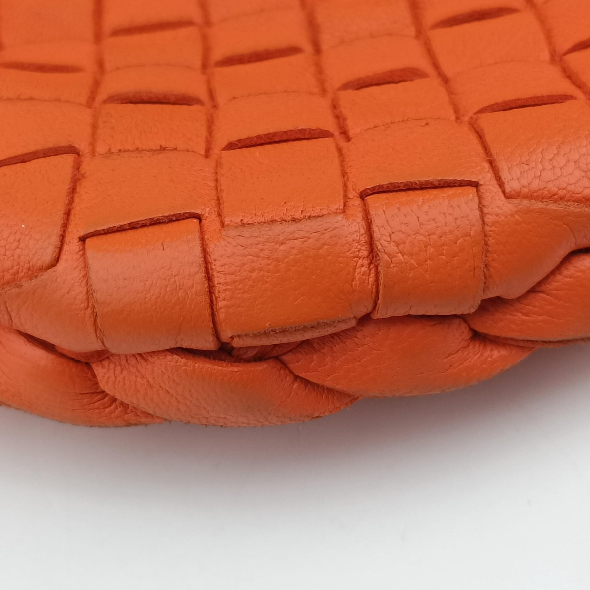 Pre-owned Bottega Veneta Intrecciato Orange lambskin  shoulderbag | stylenewstar