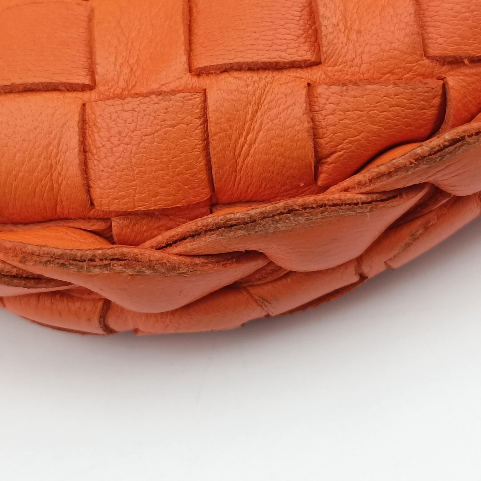 Pre-owned Bottega Veneta Intrecciato Orange lambskin  shoulderbag | stylenewstar
