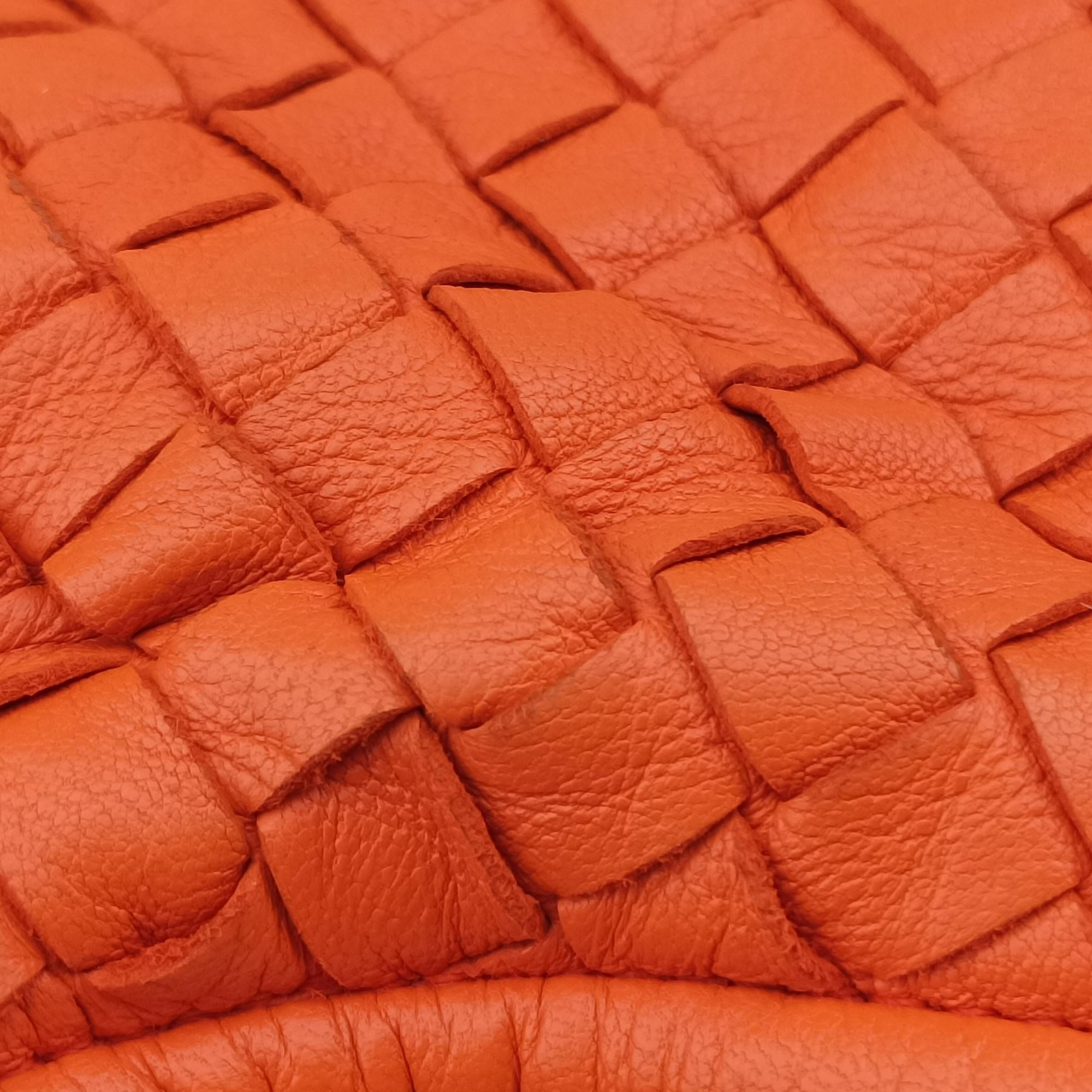 Pre-owned Bottega Veneta Intrecciato Orange lambskin  shoulderbag | stylenewstar
