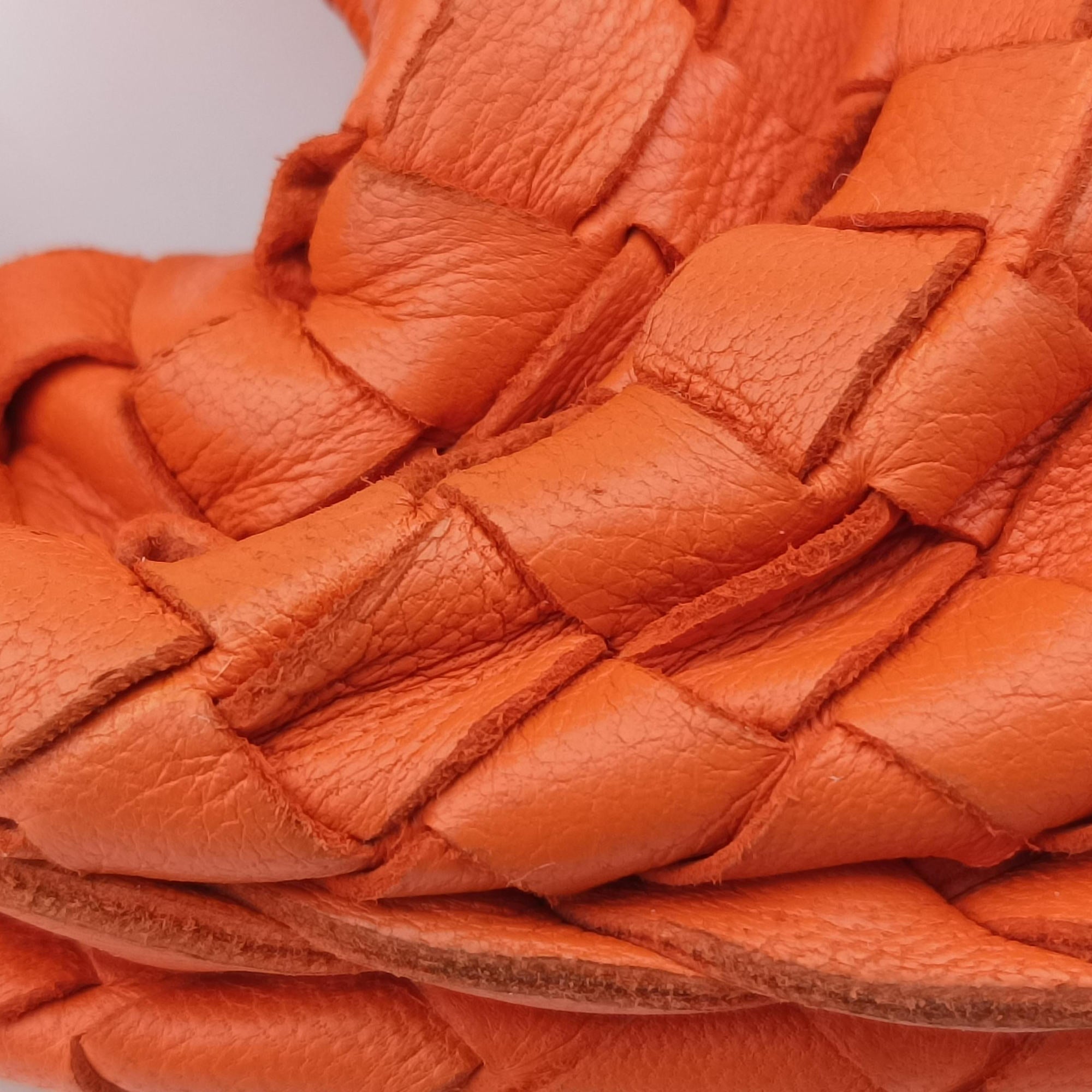 Pre-owned Bottega Veneta Intrecciato Orange lambskin  shoulderbag | stylenewstar
