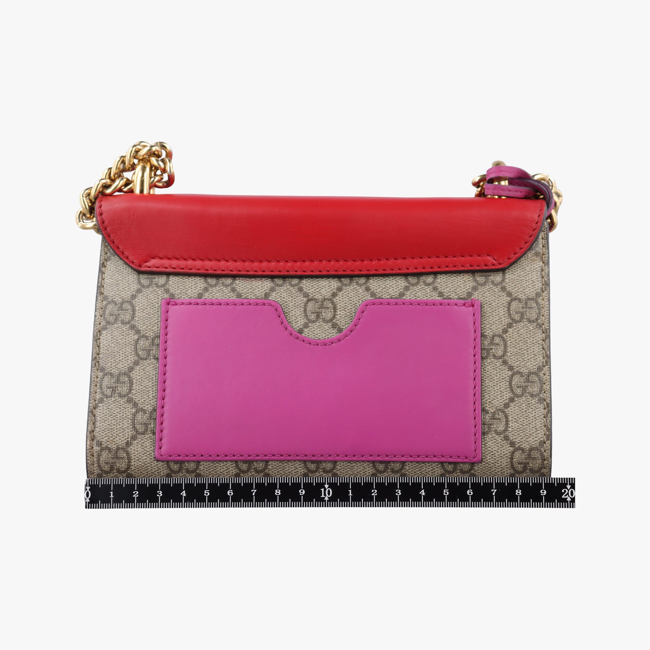 Vintage Gucci Padlock beige×red×pink PVC coated canvas×Leather 409487 shoulderbag | stylenewstar