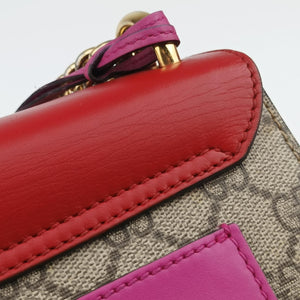 Vintage Gucci Padlock beige×red×pink PVC coated canvas×Leather 409487 shoulderbag | stylenewstar