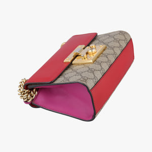 Vintage Gucci Padlock beige×red×pink PVC coated canvas×Leather 409487 shoulderbag | stylenewstar