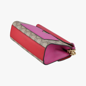 Vintage Gucci Padlock beige×red×pink PVC coated canvas×Leather 409487 shoulderbag | stylenewstar