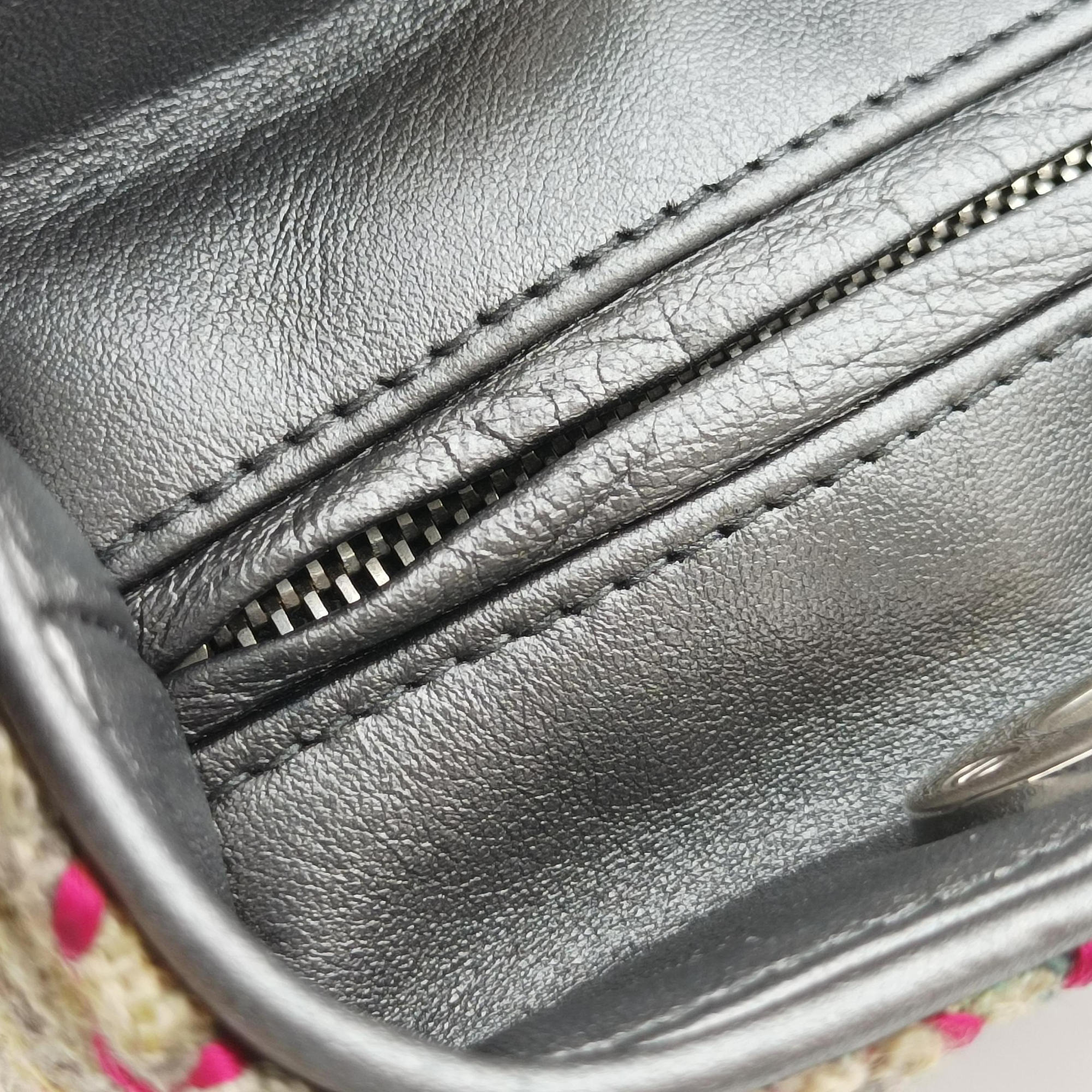Pre-owned Christian Dior Lady Dior Multicolor Tweed Wool × Metallic Leather  shoulderbag | stylenewstar