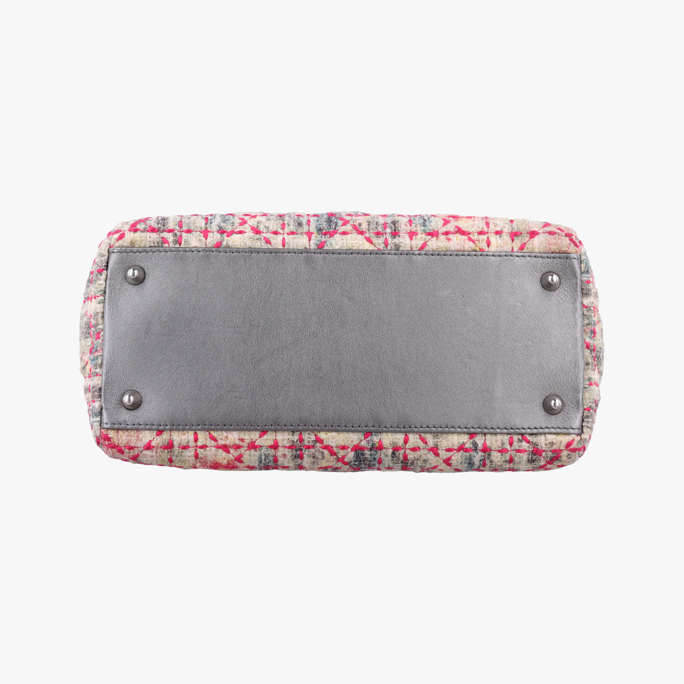Pre-owned Christian Dior Lady Dior Multicolor Tweed Wool × Metallic Leather  shoulderbag | stylenewstar