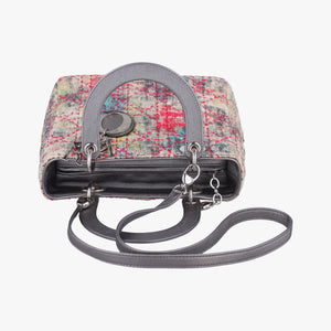 Pre-owned Christian Dior Lady Dior Multicolor Tweed Wool × Metallic Leather  shoulderbag | stylenewstar