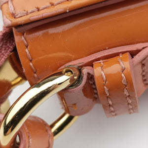 Pre-owned Ferragamo Vara Bow Caramel Patent  shoulderbag | stylenewstar