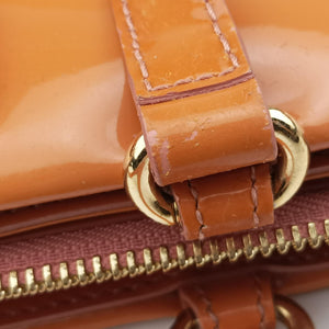 Pre-owned Ferragamo Vara Bow Caramel Patent  shoulderbag | stylenewstar