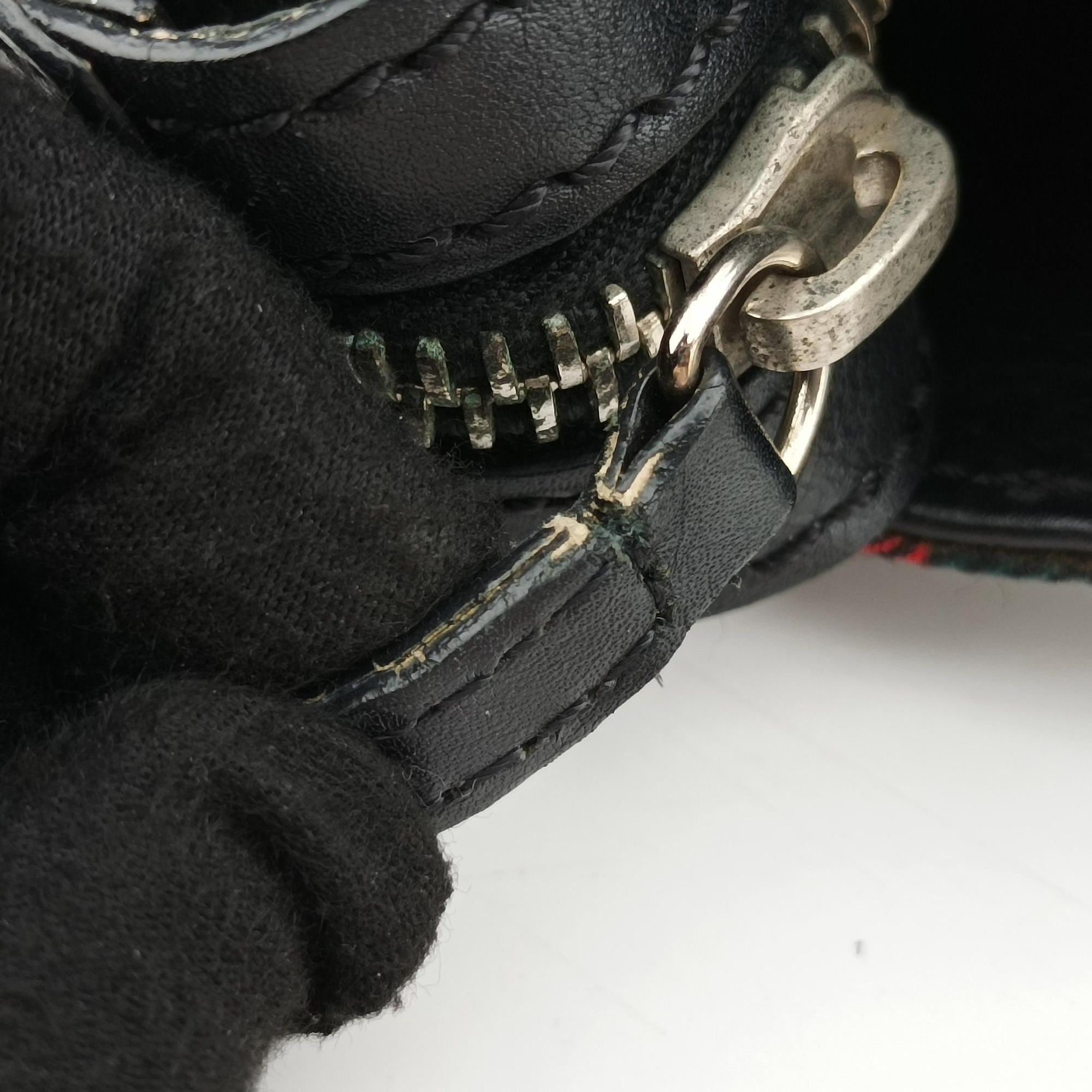 Pre-owned Christian Louboutin Syd Spiked Red Tartan × Black Canvas/Velvet × Calfskin  backpack/rucksack | stylenewstar