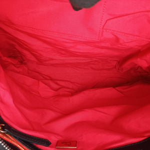 Pre-owned Christian Louboutin Syd Spiked Red Tartan × Black Canvas/Velvet × Calfskin  backpack/rucksack | stylenewstar
