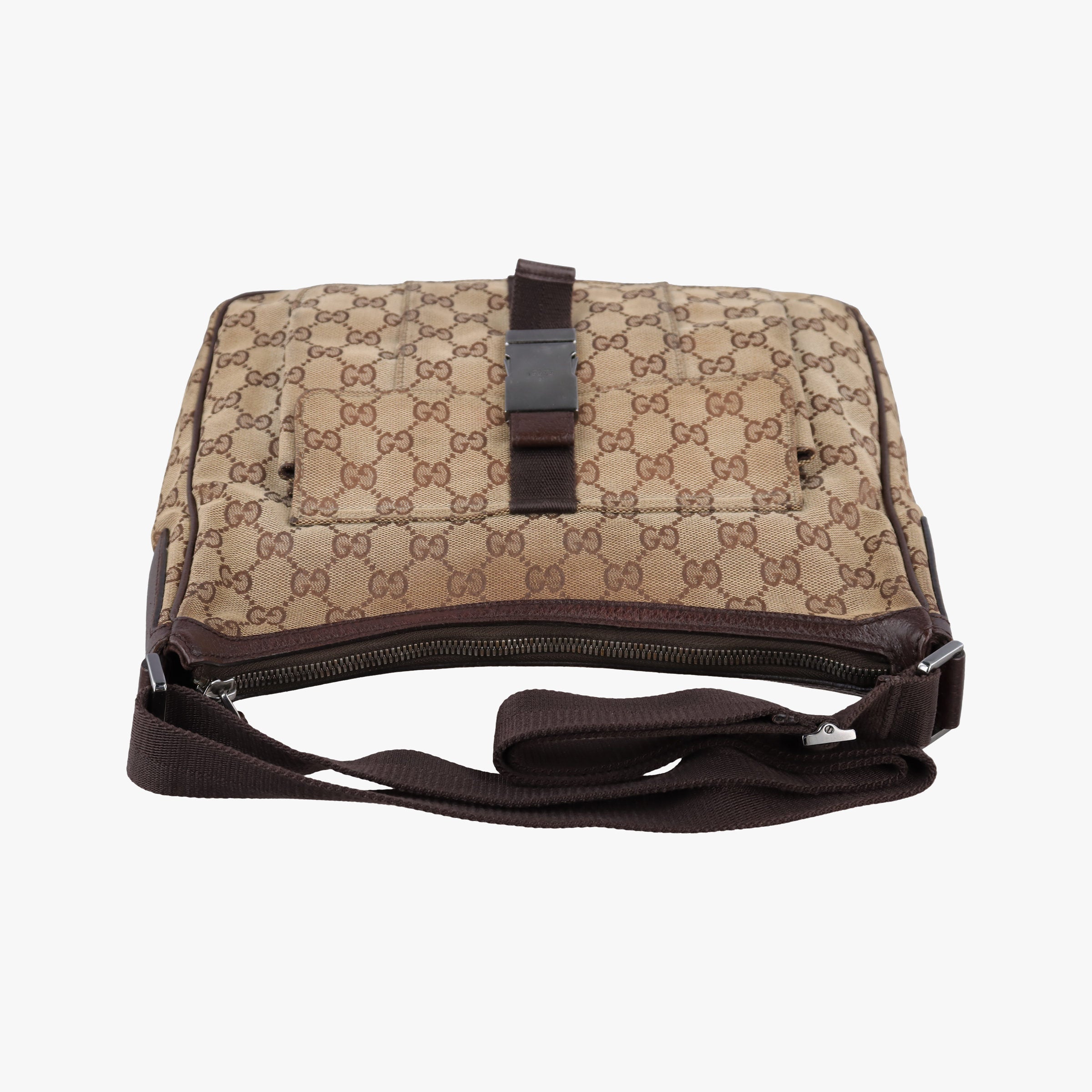 Vintage Gucci GG canvas Messenger Beige × Dark Brown canvas 131211 crossbodybag | stylenewstar