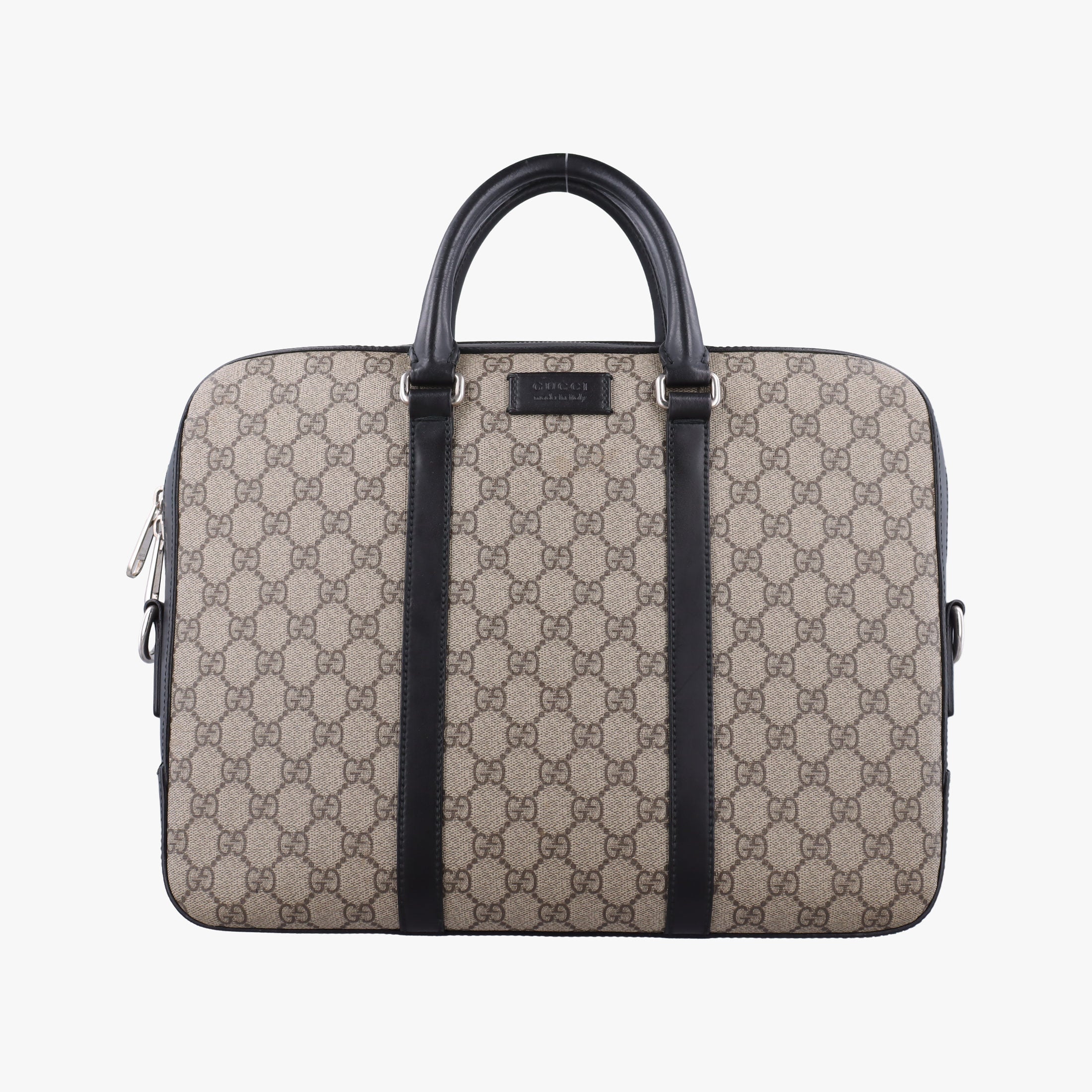 Secondhand Gucci GG Supreme Brown×Black PVC coated canvas×Leather 450944 handbag | stylenewstar