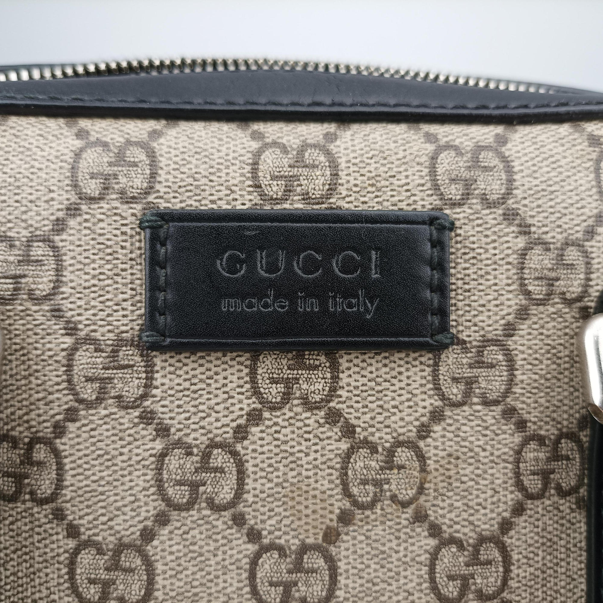 Secondhand Gucci GG Supreme Brown×Black PVC coated canvas×Leather 450944 handbag | stylenewstar