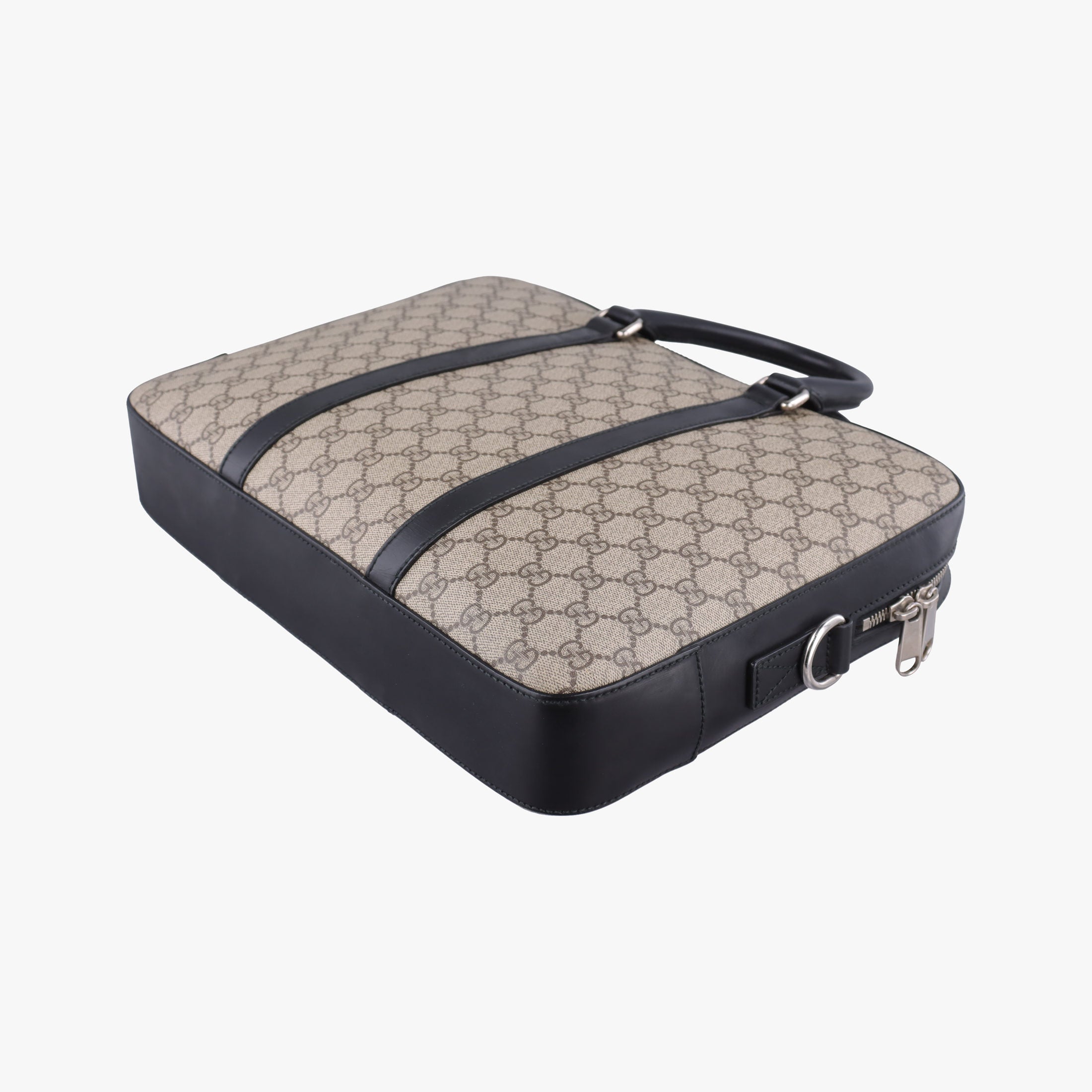 Secondhand Gucci GG Supreme Brown×Black PVC coated canvas×Leather 450944 handbag | stylenewstar