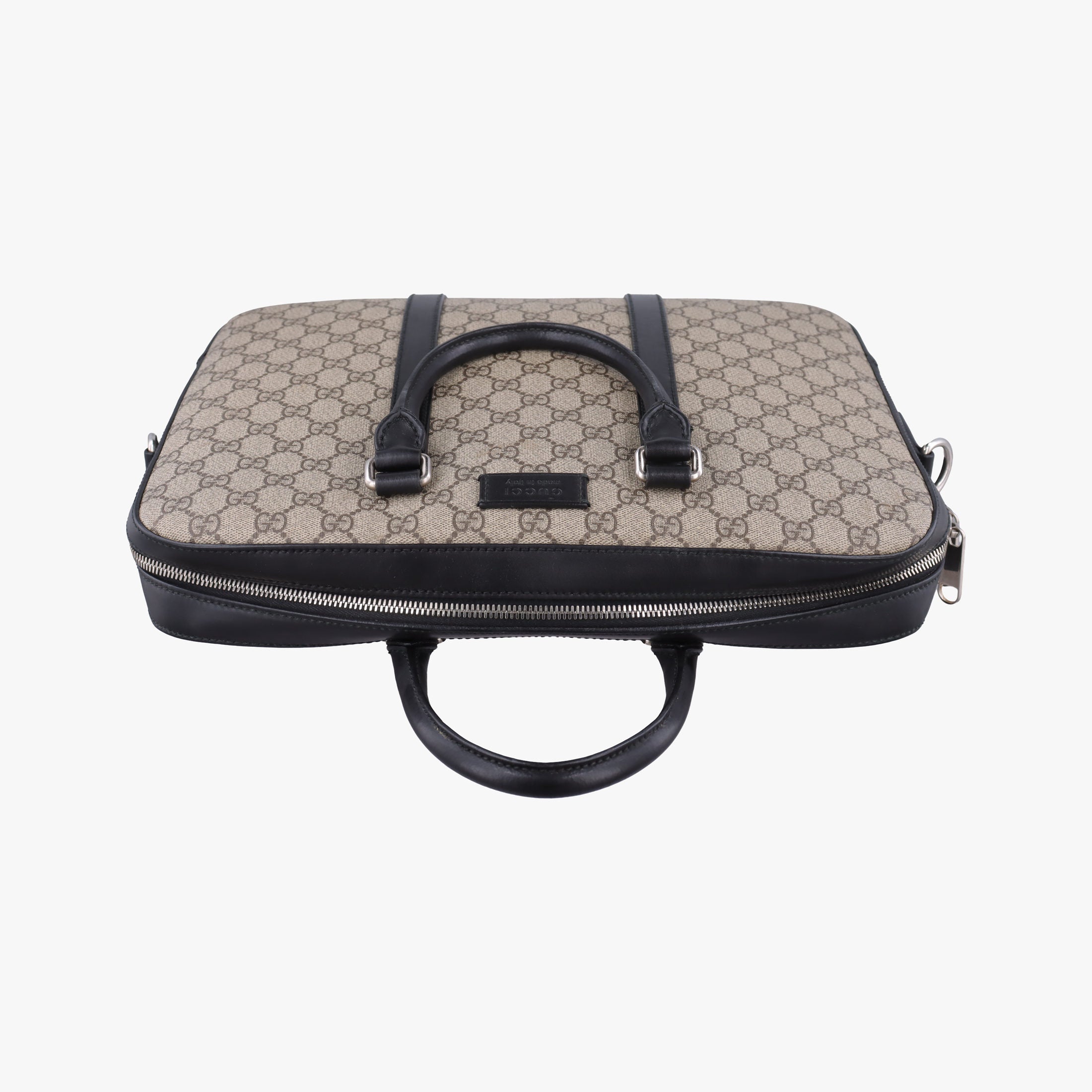 Secondhand Gucci GG Supreme Brown×Black PVC coated canvas×Leather 450944 handbag | stylenewstar