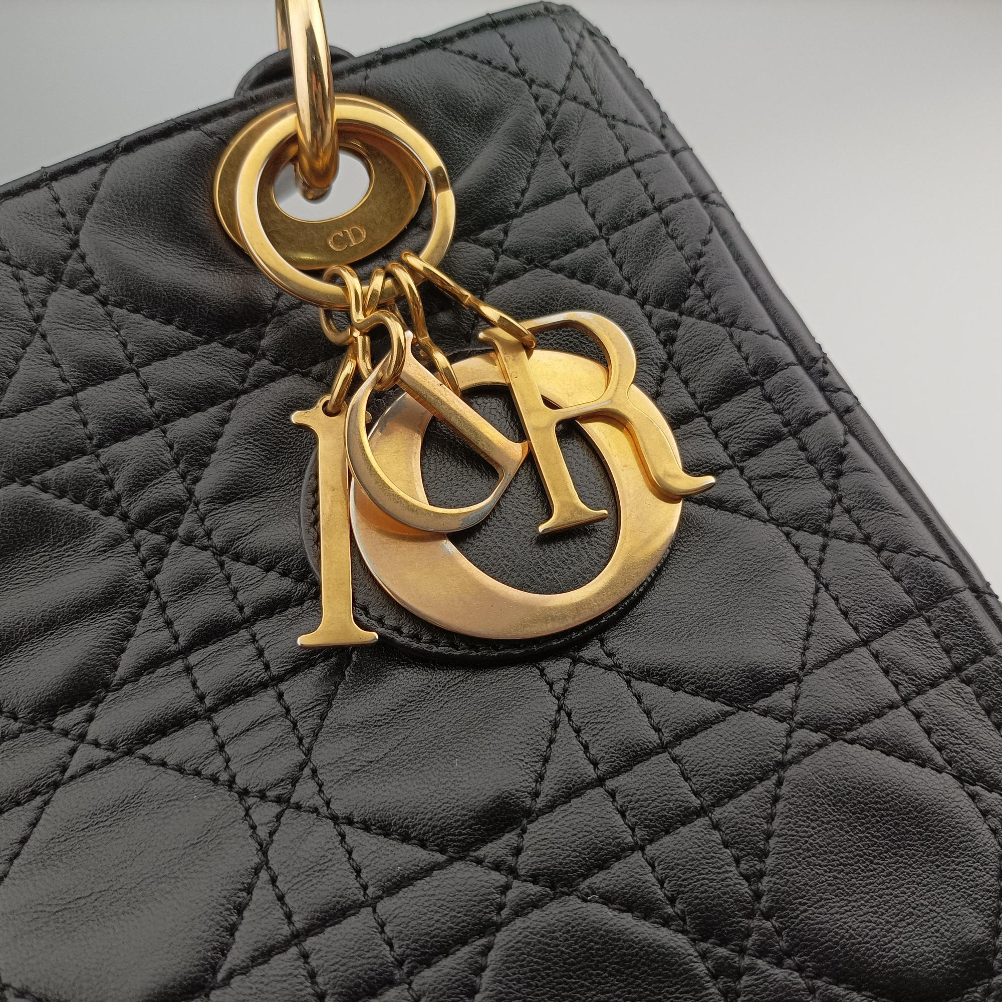 Pre-owned Christian Dior Lady Dior Black lambskin  handbag | stylenewstar