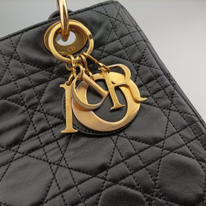 Pre-owned Christian Dior Lady Dior Black lambskin  handbag | stylenewstar