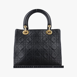 Pre-owned Christian Dior Lady Dior Black lambskin  handbag | stylenewstar
