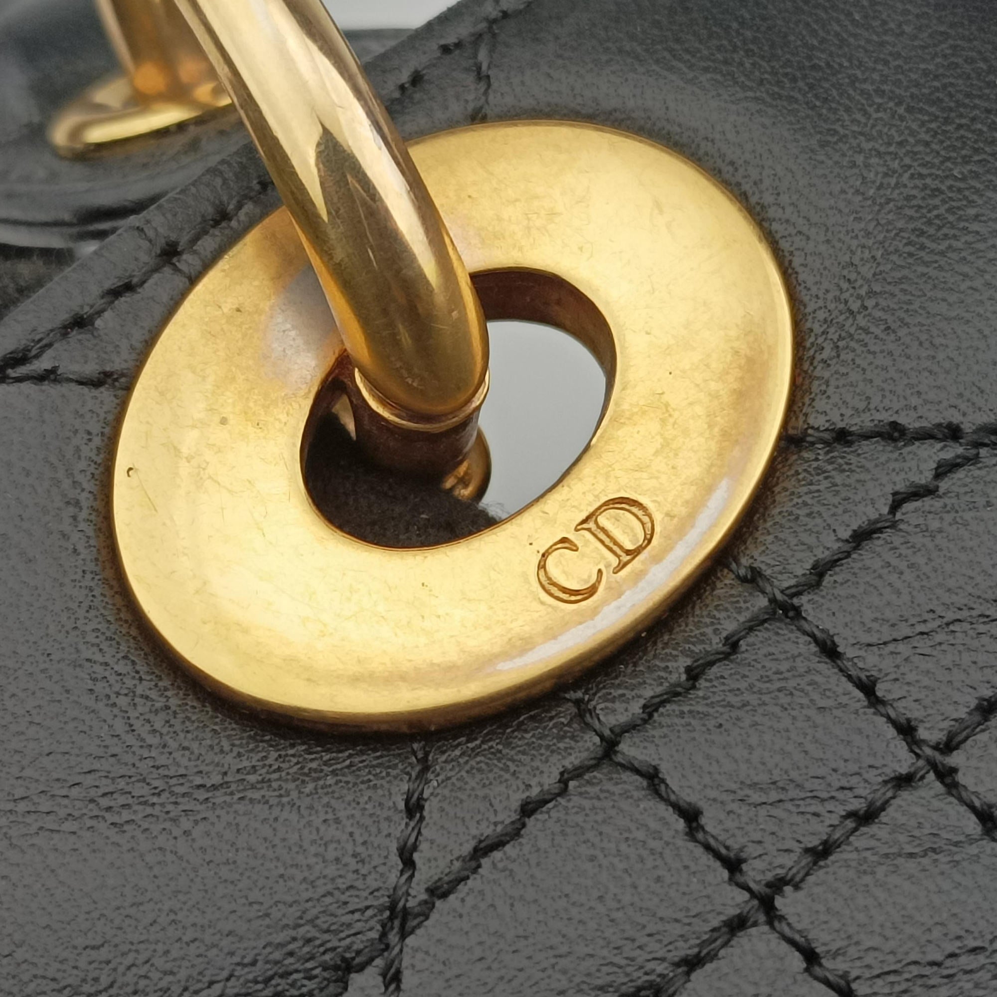 Pre-owned Christian Dior Lady Dior Black lambskin  handbag | stylenewstar