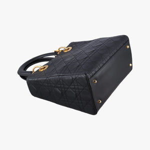 Pre-owned Christian Dior Lady Dior Black lambskin  handbag | stylenewstar