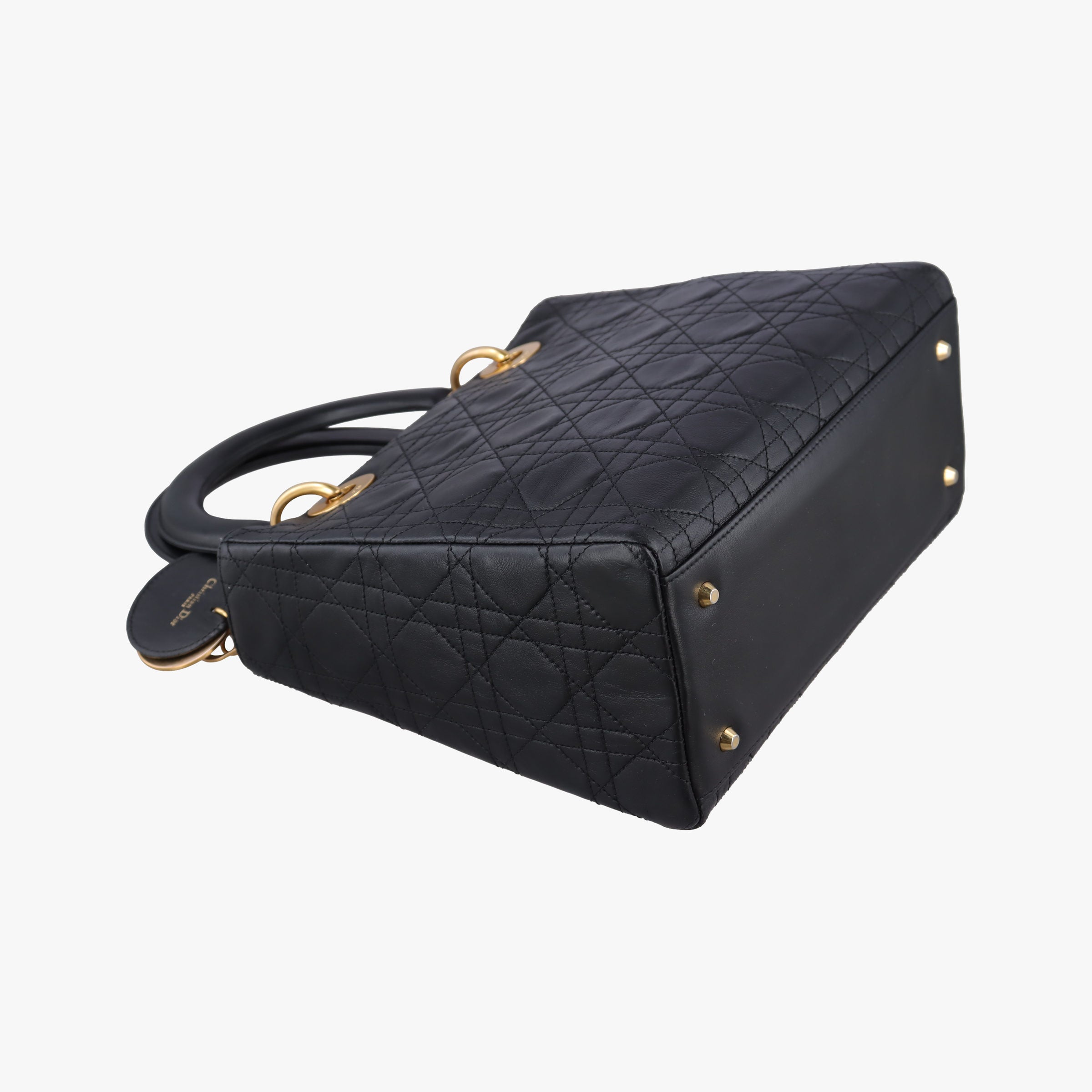 Pre-owned Christian Dior Lady Dior Black lambskin  handbag | stylenewstar