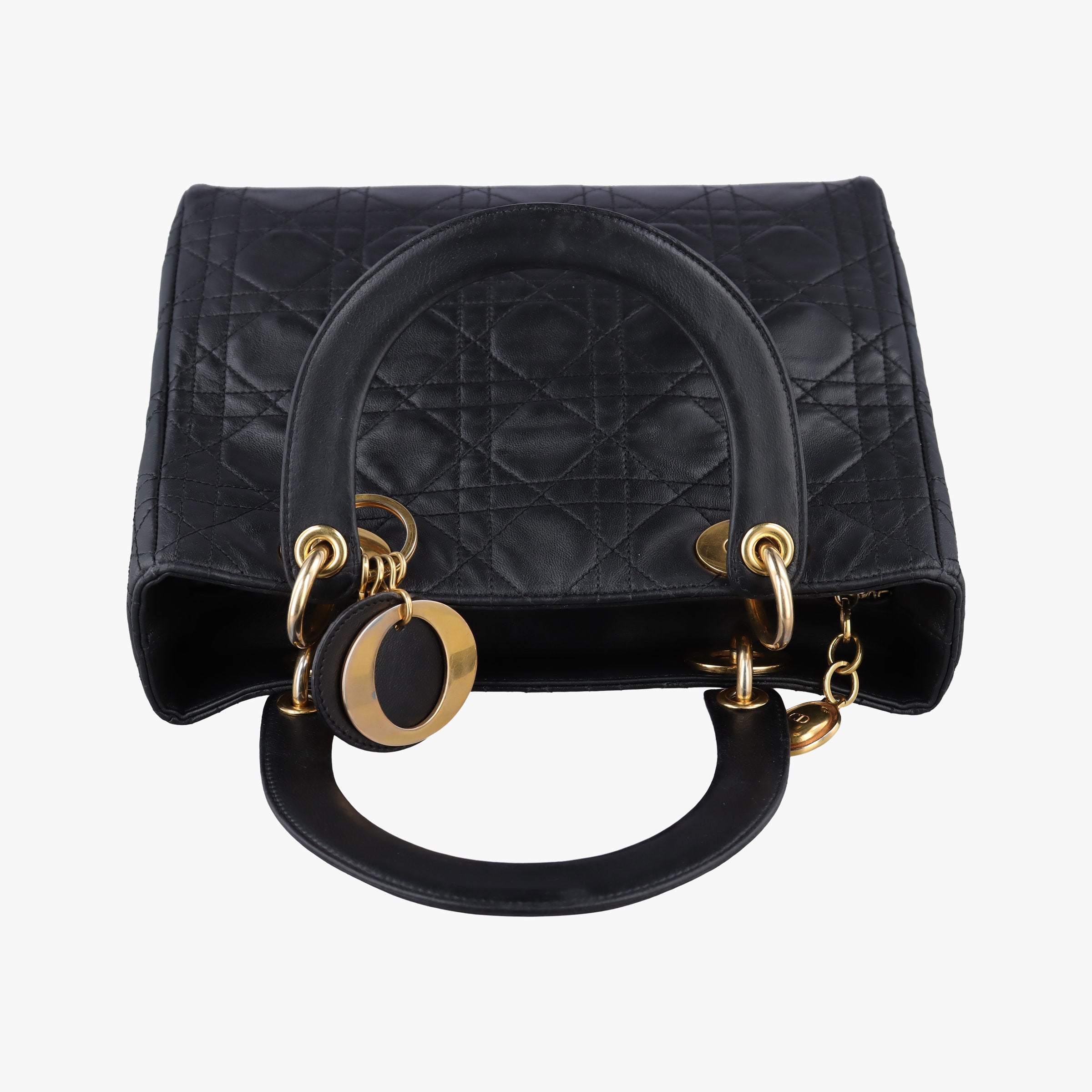 Pre-owned Christian Dior Lady Dior Black lambskin  handbag | stylenewstar