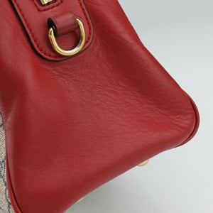 Vintage Gucci GG SUPREME Beige x Red x Navy PVC coated canvasxLeather 409529 shoulderbag | stylenewstar