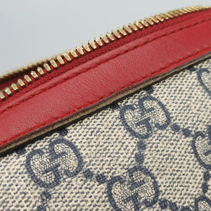Vintage Gucci GG SUPREME Beige x Red x Navy PVC coated canvasxLeather 409529 shoulderbag | stylenewstar