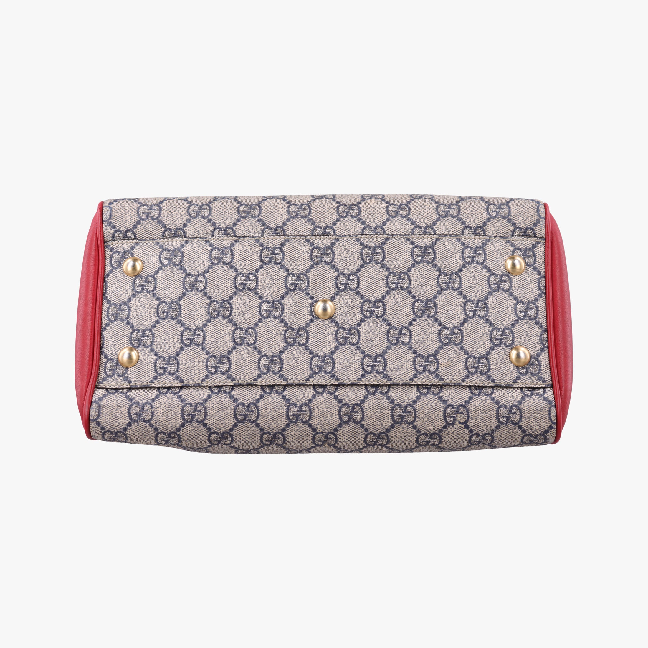 Vintage Gucci GG SUPREME Beige x Red x Navy PVC coated canvasxLeather 409529 shoulderbag | stylenewstar