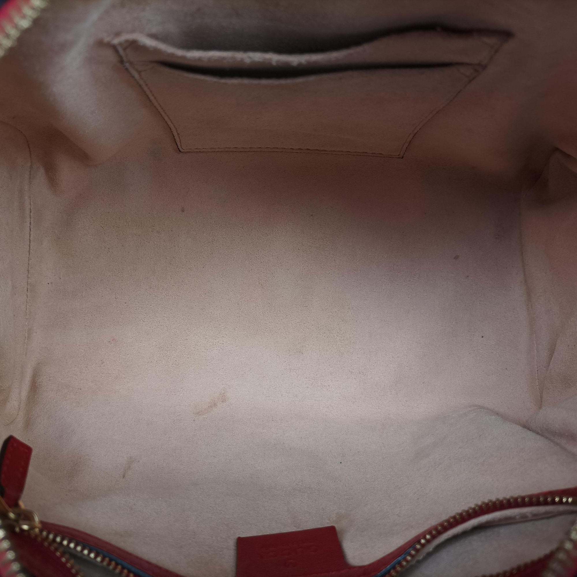 Vintage Gucci GG SUPREME Beige x Red x Navy PVC coated canvasxLeather 409529 shoulderbag | stylenewstar