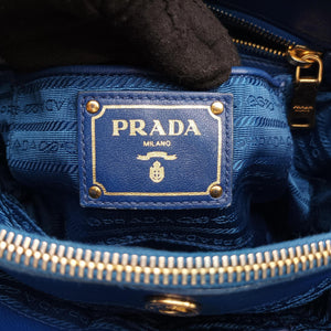 Pre-owned Prada Tessuto Gaufre Blue nylon BN2393 shoulderbag | stylenewstar