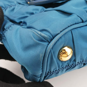 Pre-owned Prada Tessuto Gaufre Blue nylon BN2393 shoulderbag | stylenewstar
