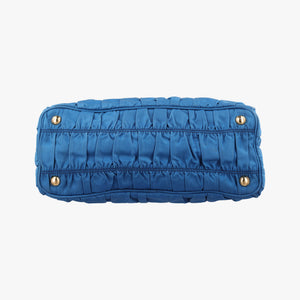 Pre-owned Prada Tessuto Gaufre Blue nylon BN2393 shoulderbag | stylenewstar