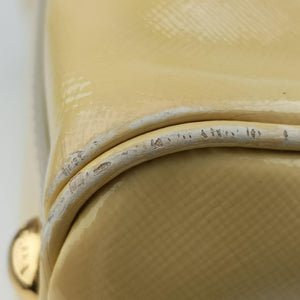 Secondhand Prada Boston Soleil Yellow Saffiano patent BL0831 shoulderbag | stylenewstar