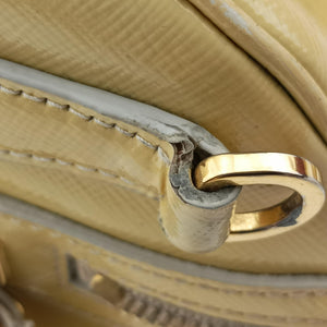Secondhand Prada Boston Soleil Yellow Saffiano patent BL0831 shoulderbag | stylenewstar