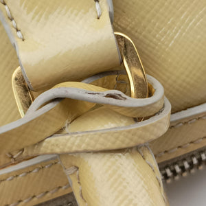 Secondhand Prada Boston Soleil Yellow Saffiano patent BL0831 shoulderbag | stylenewstar
