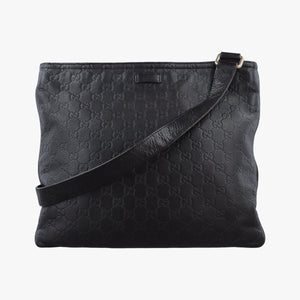 Pre-owned Gucci GG Imprime messenger Black Leather 201446 shoulderbag | stylenewstar