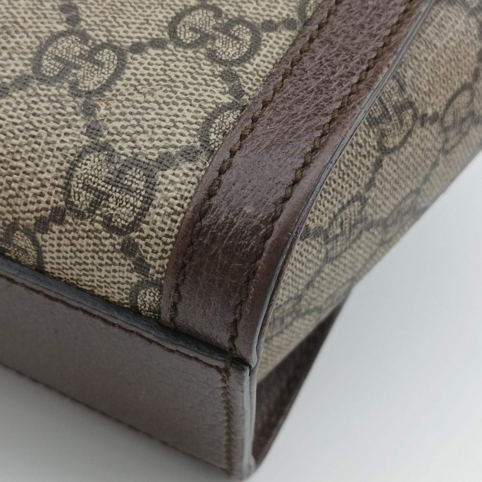 Pre-owned Gucci Ophidia brown×red×green PVC coated canvas×Leather 547551 handbag | stylenewstar
