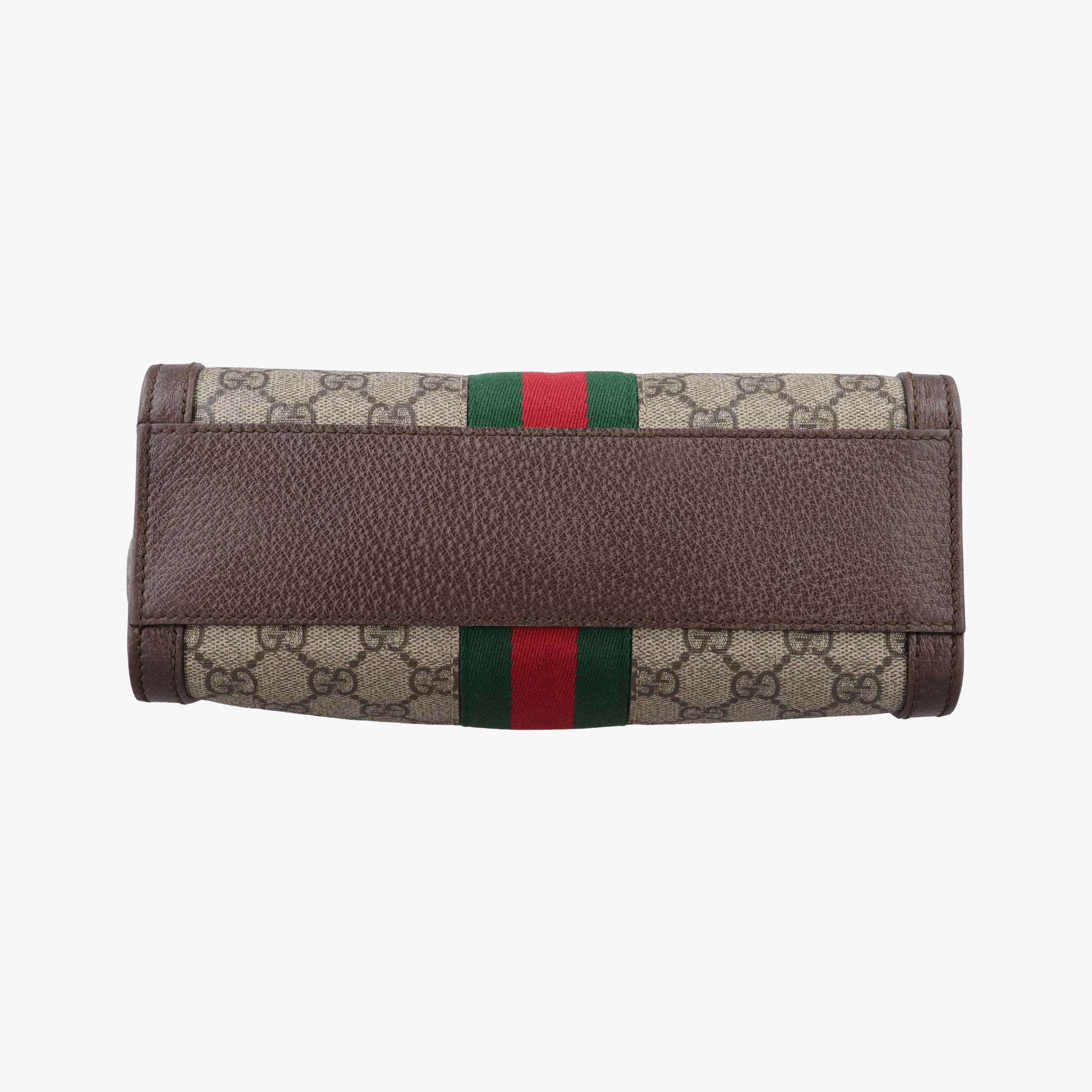 Pre-owned Gucci Ophidia brown×red×green PVC coated canvas×Leather 547551 handbag | stylenewstar